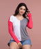 White Pink Grey Panel Tshirt